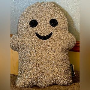 NEW Sparkles Home Silver Rhinestone Halloween Ghost Pillow